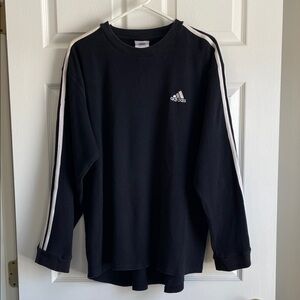 Adidas Black Long Sleeve Shirt with White Stripes